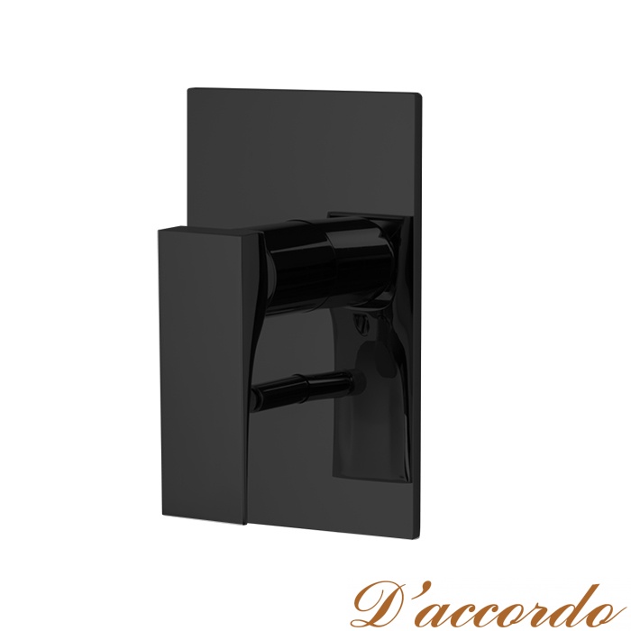 картинка Carlo Frattini Zeta Смеситель для душа встроенный, с переключателем на 2 источника, цвет: чёрный матовый от магазина D'accordo