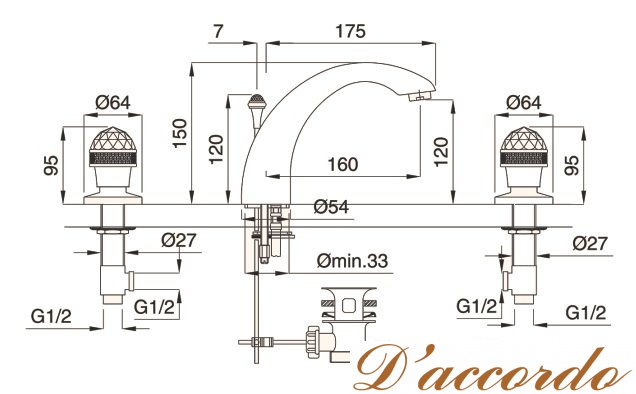 картинка Смеситель для раковины Migliore AXO Swarovski ML.AXO-613F от магазина D'accordo