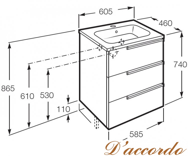 картинка Мебель для ванной напольная Roca Victoria Nord Black Edition 60 от магазина D'accordo