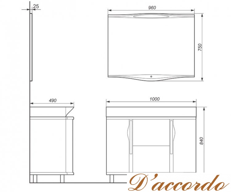 картинка Мебель для ванной Velvex Line 100 от магазина D'accordo