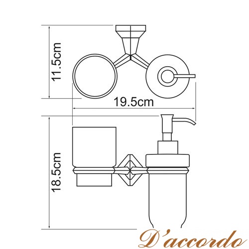картинка Дозатор мыла и стакан керамические WasserKRAFT Aller K-1189C от магазина D'accordo