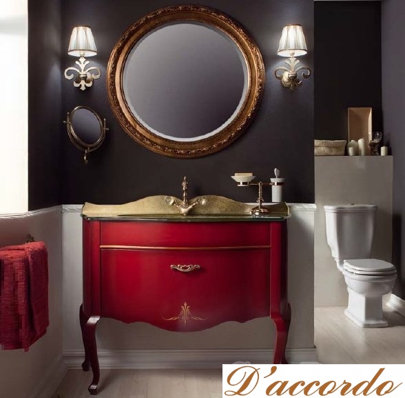 картинка Мебель для ванной Caprigo Бурже 90 со стеклянной раковиной от магазина D'accordo