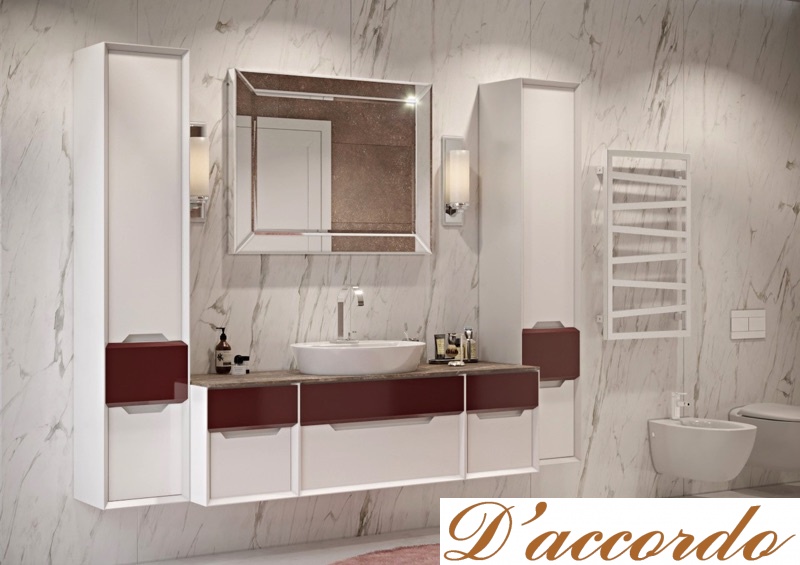 картинка Мебель для ванной комнаты двойная, подвесная из коллекции Ventidue от магазина D'accordo