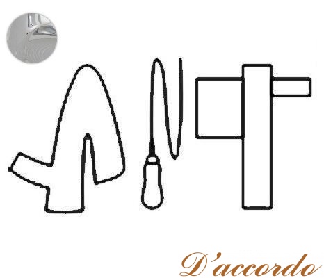 картинка Комплект механизмов для высокого бачка Migliore Ricambi (ручка керамика, цепочка, держатель с розеткой и коромысло) хром (CR) от магазина D'accordo