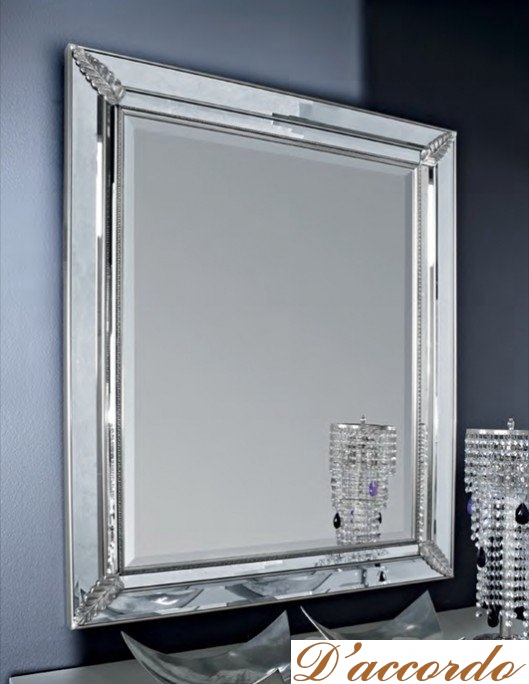 картинка Зеркало в отделке серебро cm. 75 х 100 h. от магазина D'accordo