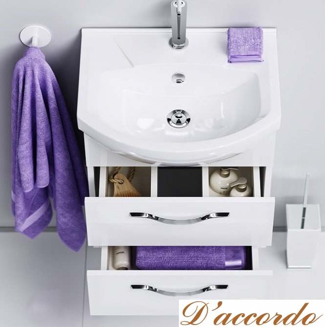 картинка Мебель для ванной Aqwella Аллегро 65 подвесная с двумя ящиками от магазина D'accordo