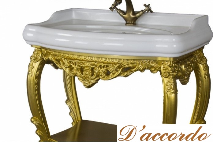 картинка Раковина с консолью Tessoro Isabella золото от магазина D'accordo