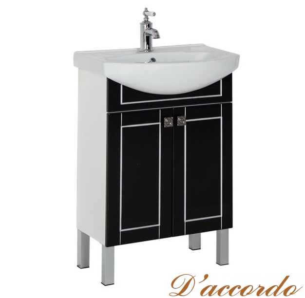 картинка Мебель для ванной Aquanet Честер 60 черная патина серебро от магазина D'accordo