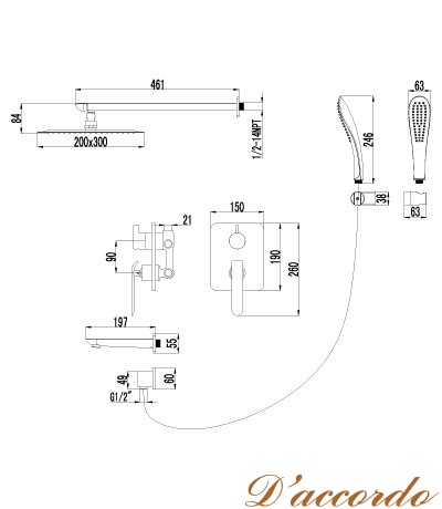 картинка Душевая система Lemark Melange LM4922CW от магазина D'accordo
