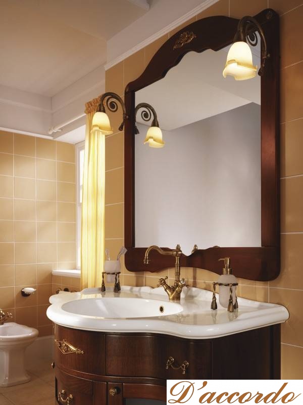 картинка Мебель для ванной комнаты напольная с раковиной-консолью, коллекция Paladio от магазина D'accordo