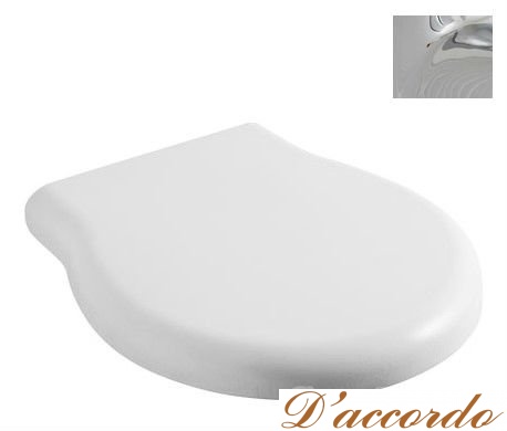 картинка Крышка-сиденье термопластик Globo Paestum PA020bi/cr белая, петли хром от магазина D'accordo