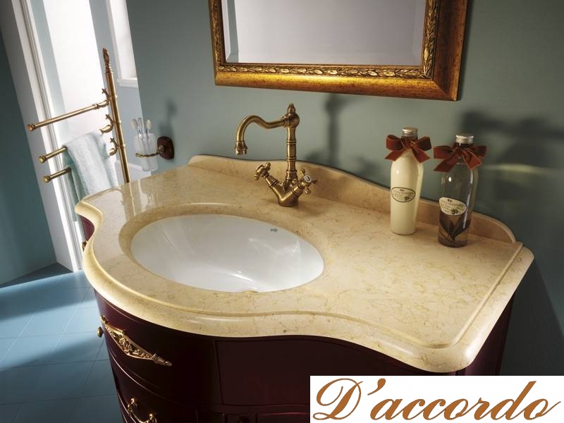картинка Мебель для ванной комнаты напольная с мраморной столешницей и встраиваемой раковиной, коллекция Paladio от магазина D'accordo