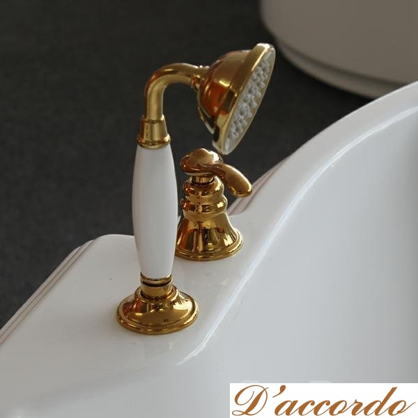 картинка Смеситель на борт ванны Радомир Аладин-5 золото от магазина D'accordo