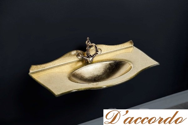 картинка Раковина стеклянная Caprigo OW15-11013-G (золото) от магазина D'accordo