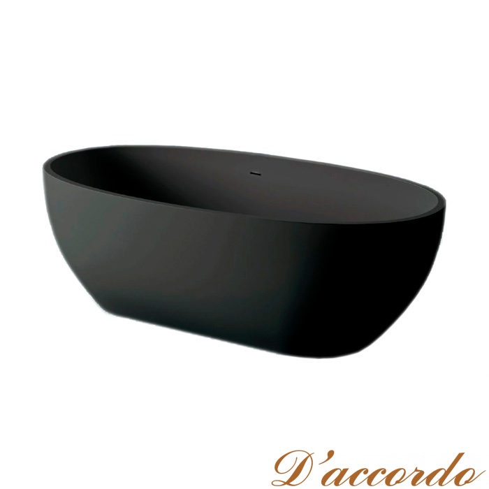 картинка Artceram FILE Ванна из искусственного камня Livingtec 169х87х53 см (без сифона ACA062), цвет черный матовый от магазина D'accordo