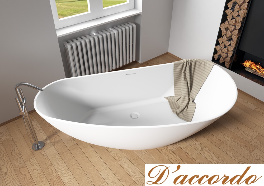 картинка Асимметричная ванна из искусственного камня Riho Granada 190x90 белая BS2000500000000 от магазина D'accordo
