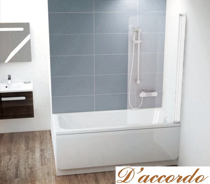 картинка Душевая шторка на ванну Ravak Crome CVS1 80 профиль белый правостороннее исполнение от магазина D'accordo