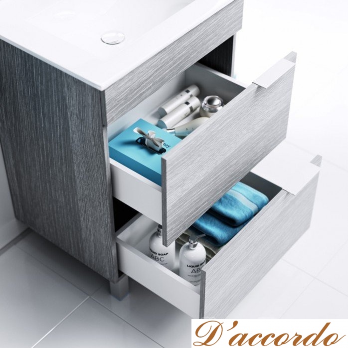 картинка Мебель для ванной напольная Aqwella Бриг 60 с ящиками дуб седой от магазина D'accordo
