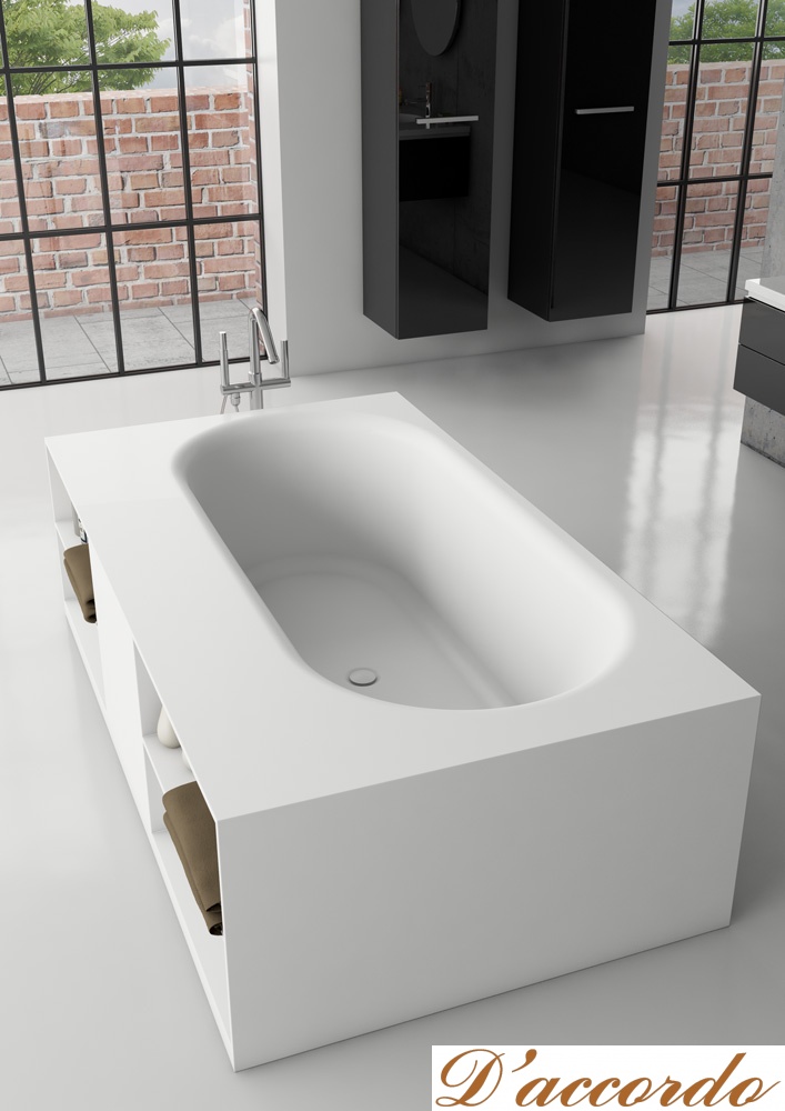 картинка Прямоугольная ванна из искусственного камня Riho Burgos 180х102 белая BS4200500000000 от магазина D'accordo