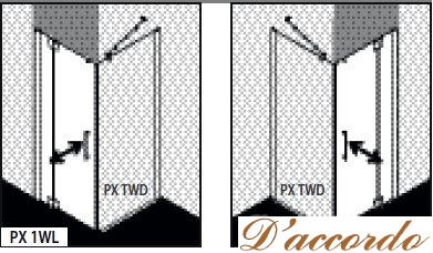 картинка Душевой уголок Kermi Pasa XP 1WR/L+TWD 110x100x185 от магазина D'accordo