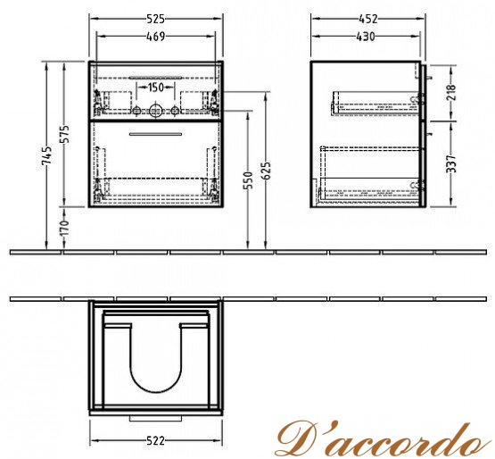 картинка Мебель для ванной Villeroy&Boch Verity Design 65 вяз импрессо от магазина D'accordo