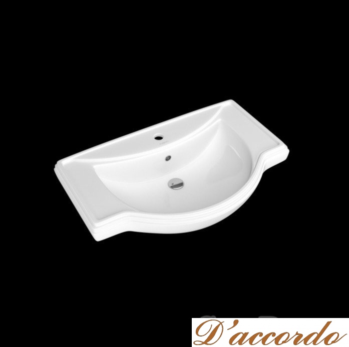 картинка Мебель для ванной подвесная Tessoro Foster 65 белая с патиной серебро от магазина D'accordo
