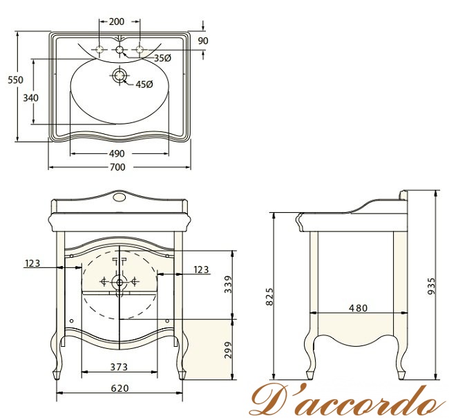 картинка Мебель для ванной Migliore Impero 70 см 25976 цвет Oliva от магазина D'accordo