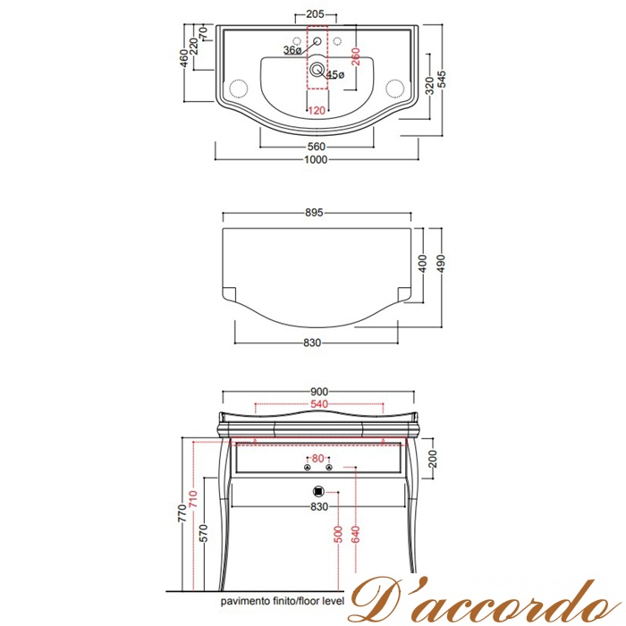 картинка KERASAN Retro Комплект мебели 100см с раковиной с 1 отв под смеситель, Цвет: bianco/cromo от магазина D'accordo