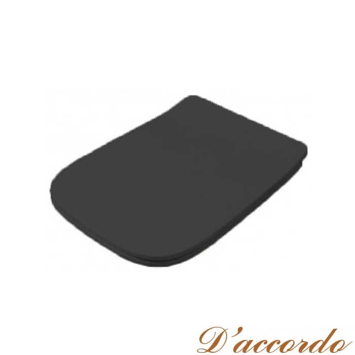 картинка Artceram A16 Сиденье для унитаза с микролифтом, цвет: черный матовый, петли: хром от магазина D'accordo