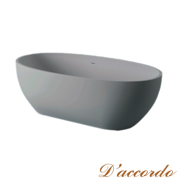 картинка Art Ceram FILE  Ванна искусственного камня Livingtec 169х87х53 см (без сифона ACA062), цвет серый оливковый матовый от магазина D'accordo