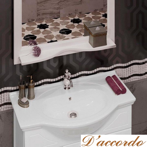картинка Мебель для ванной Опадирис Тибет 70 с решеткой белая матовая от магазина D'accordo