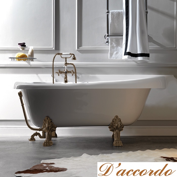 картинка KERASAN Retro Ванна new 170х77/66см, глубина ванны 44,5см, цвет белый, ножки бронза от магазина D'accordo