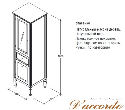картинка Мебель для ванной Caprigo Альбион 60 от магазина D'accordo