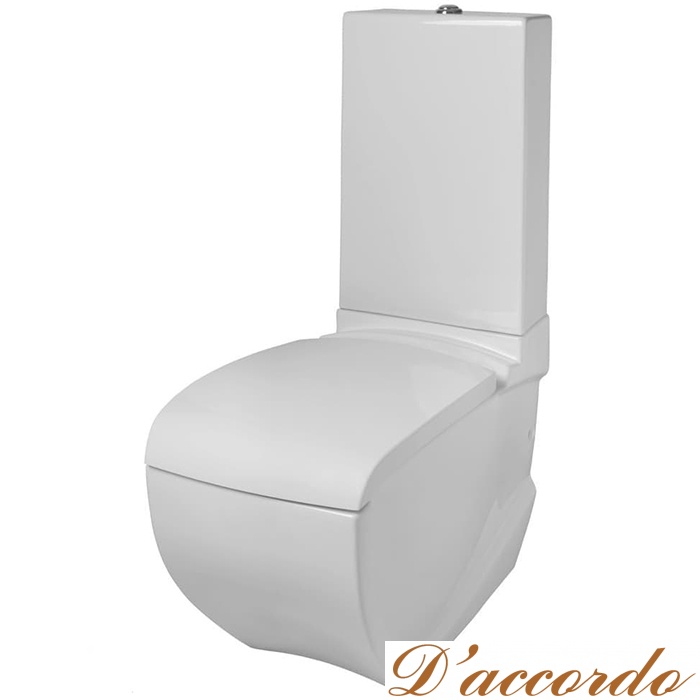 картинка Artceram/Hidra HI-LINE Унитаз моноблок 38х68 см, с крепежами, цвет белый, сиденье на выбор, фурнитура хром от магазина D'accordo