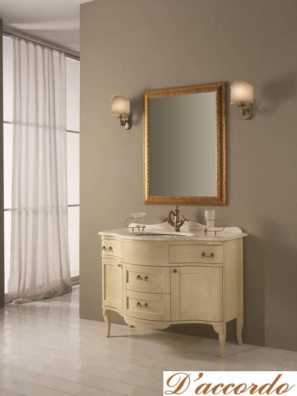 картинка Мебель для ванной комнаты напольная с мраморной столешницей и встраиваемой раковиной, коллекция Paladio от магазина D'accordo