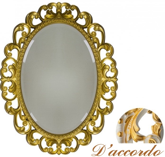 картинка Зеркало Tessoro Isabella TS-10210-W/G белый глянец с золотом от магазина D'accordo