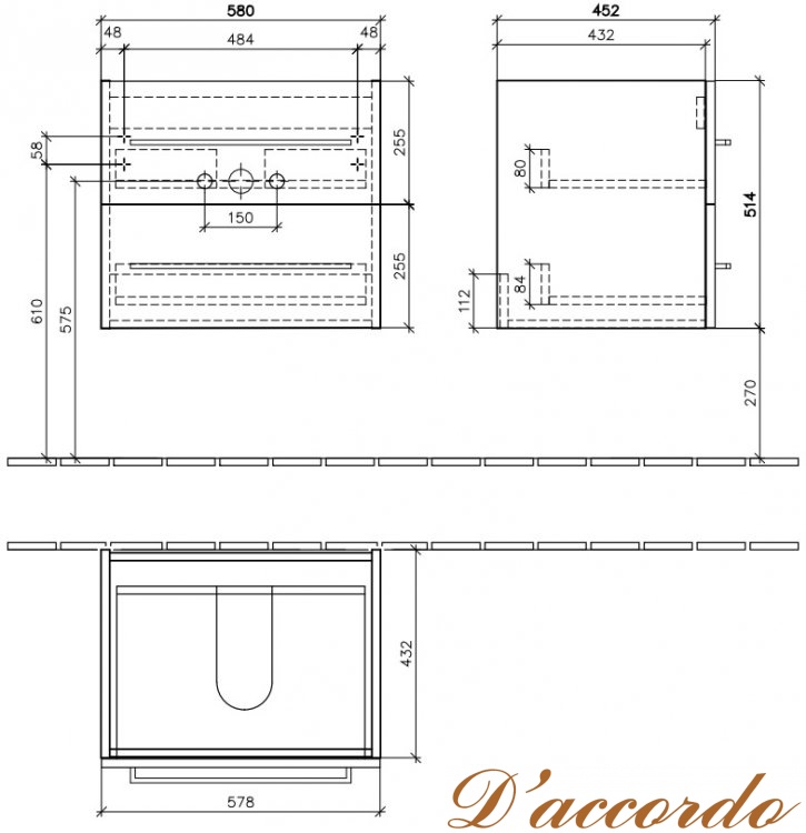 картинка Мебель для ванной Villeroy&Boch Avento 60 белый глянец от магазина D'accordo