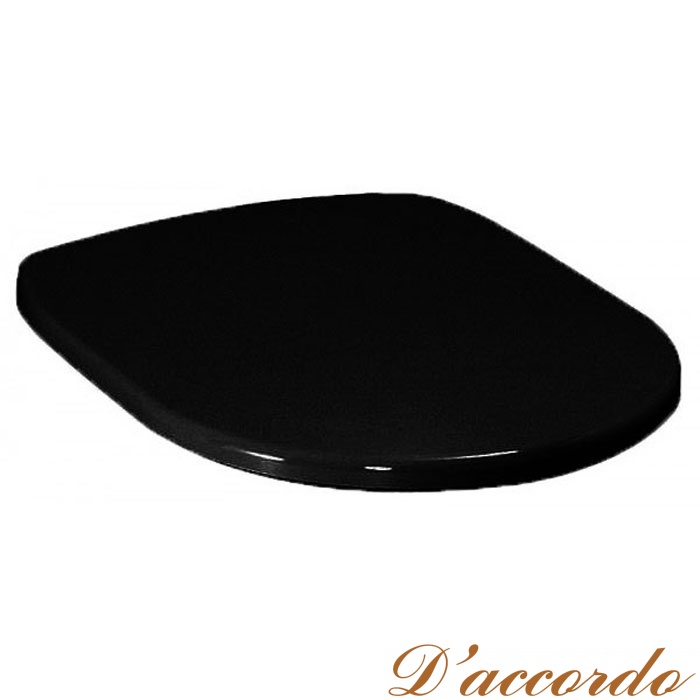 картинка Artceram AZULEY сиденье для унитаза, цвет черный с шарнирами хром (микролифт) от магазина D'accordo