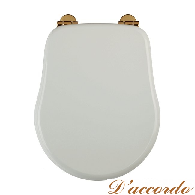 картинка Крышка-сиденье Migliore Bella микролифт цвет белый петли бронза от магазина D'accordo
