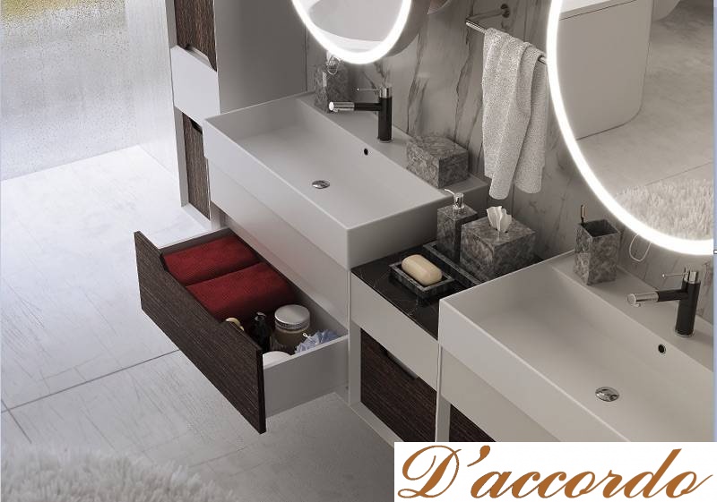 картинка Мебель для ванной комнаты  двойная, подвесная из коллекции Ventidue от магазина D'accordo