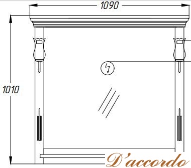 картинка Зеркало со светильниками Опадирис Риспекто 100 белое матовое от магазина D'accordo