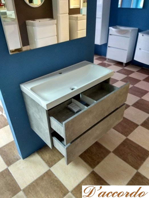 картинка Мебель для ванной Белюкс Париж НП90-02 бетон чикаго от магазина D'accordo