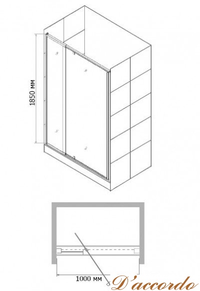 картинка Душевая дверь RGW Passage PA-02 (870-1000)x1850 шиншилла от магазина D'accordo