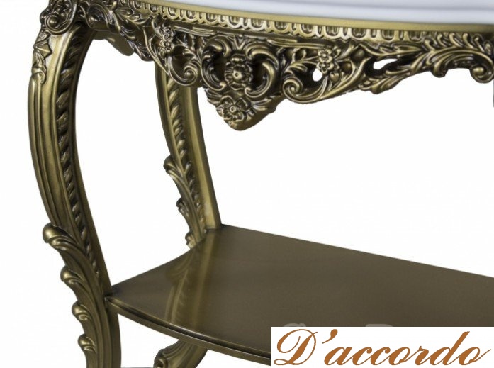 картинка Раковина с консолью Tessoro Isabella поталь бронза от магазина D'accordo