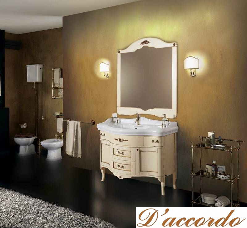 картинка Мебель для ванной комнаты напольная с раковиной-консолью, коллекция Paladio от магазина D'accordo