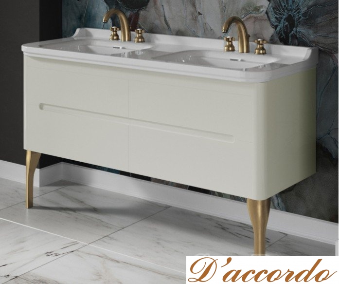 картинка Мебель для ванной Kerasan Waldorf 150 белая ножки бронза от магазина D'accordo