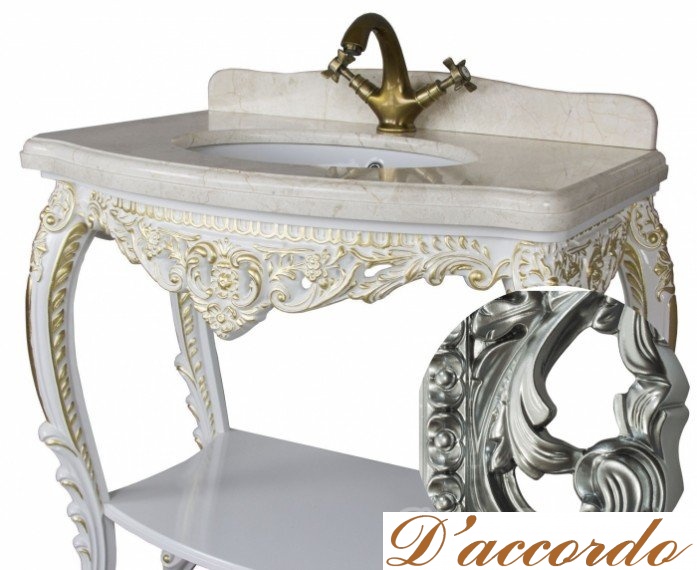картинка Раковина с консолью Tessoro Isabella серебро от магазина D'accordo