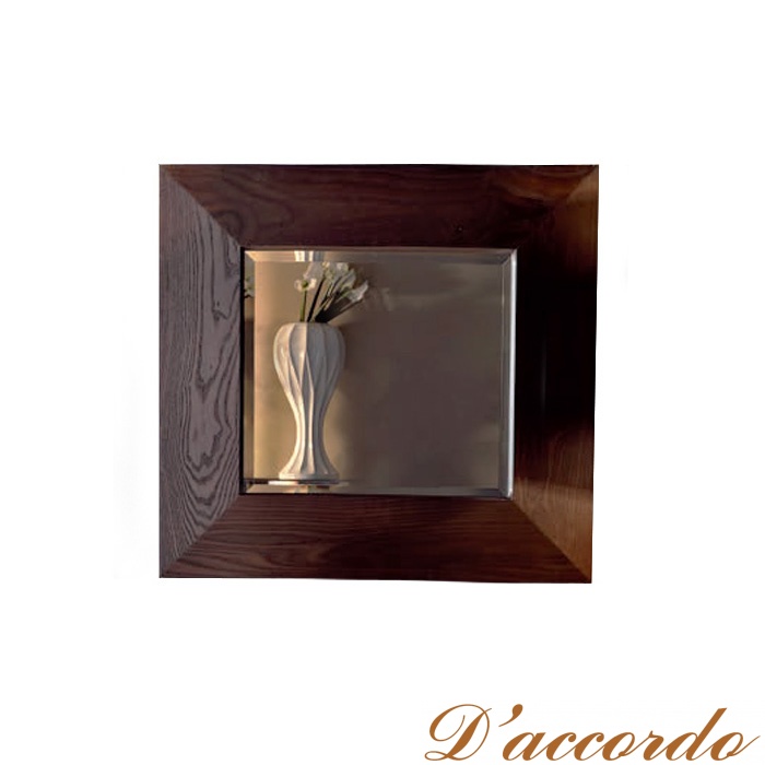 картинка KERASAN Bentley Зеркало в деревянной раме 80х80см, цвет темный ясень от магазина D'accordo