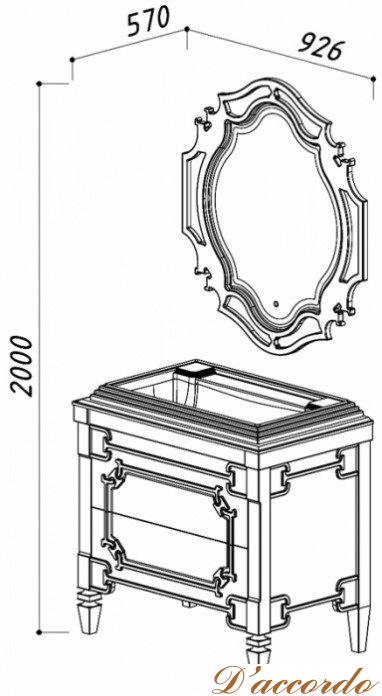 картинка Мебель для ванной Белюкс Кастилия Н100-02 белый/серебро от магазина D'accordo
