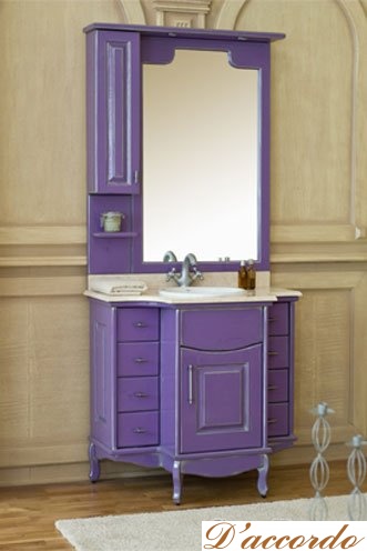 картинка Мебель Capan 90М (D) цвет венге + старый лак (тумба+зеркало с 1-м шкафчиком) от магазина D'accordo